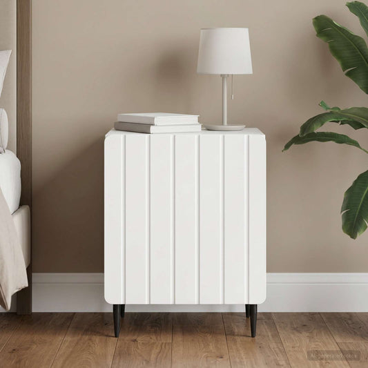vidaXL Κομοδίνο Λευκό 43 x 34,5 x 52 εκ Επεξεργασμένο Ξύλο