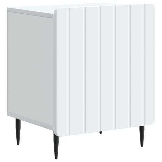 vidaXL Κομοδίνο Λευκό 43 x 34,5 x 52 εκ Επεξεργασμένο Ξύλο