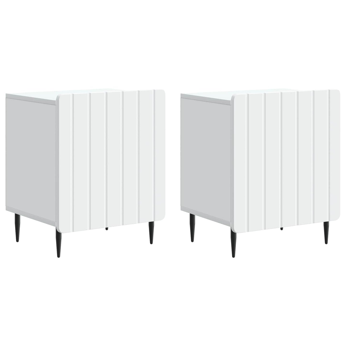 vidaXL Κομοδίνο 2 τεμ. Λευκό 43 x 34,5 x 52 εκ Επεξεργασμένο Ξύλο