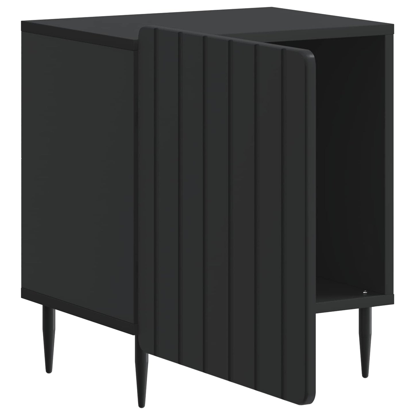vidaXL Κομοδίνο 2 τμχ. Μαύρο 43 x 34,5 x 52 εκ Επεξεργασμένο Ξύλο