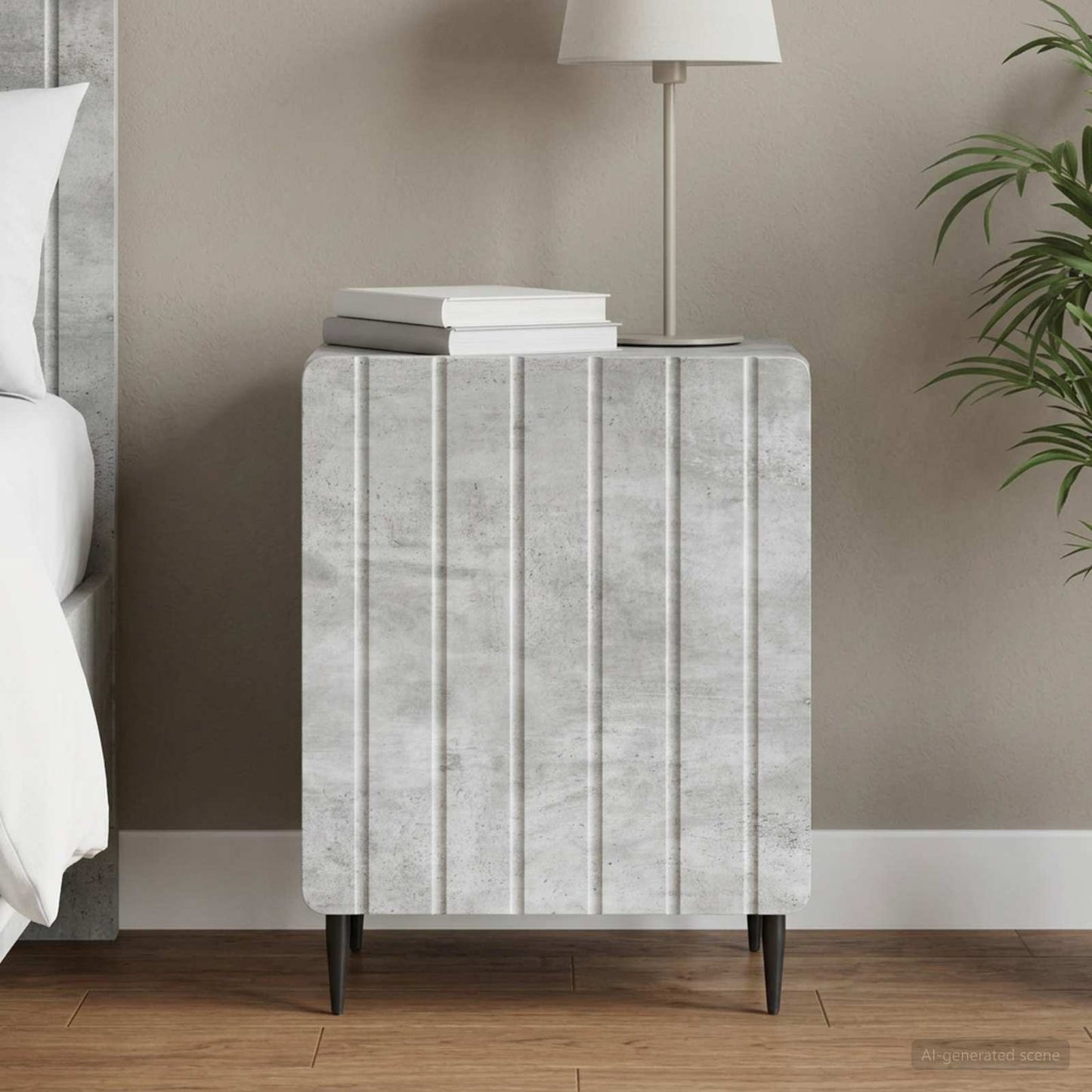 vidaXL Κομοδίνο Γκρι Σκυροδέματος 43 x 34,5 x 52 εκ Επεξεργασμένο Ξύλο