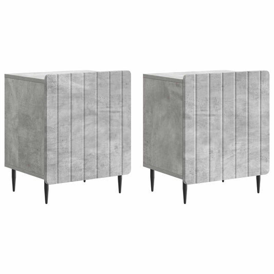 vidaXL Κομοδίνο 2 τμχ. Γκρι Σκυροδέματος 43 x 34,5 x 52 εκ