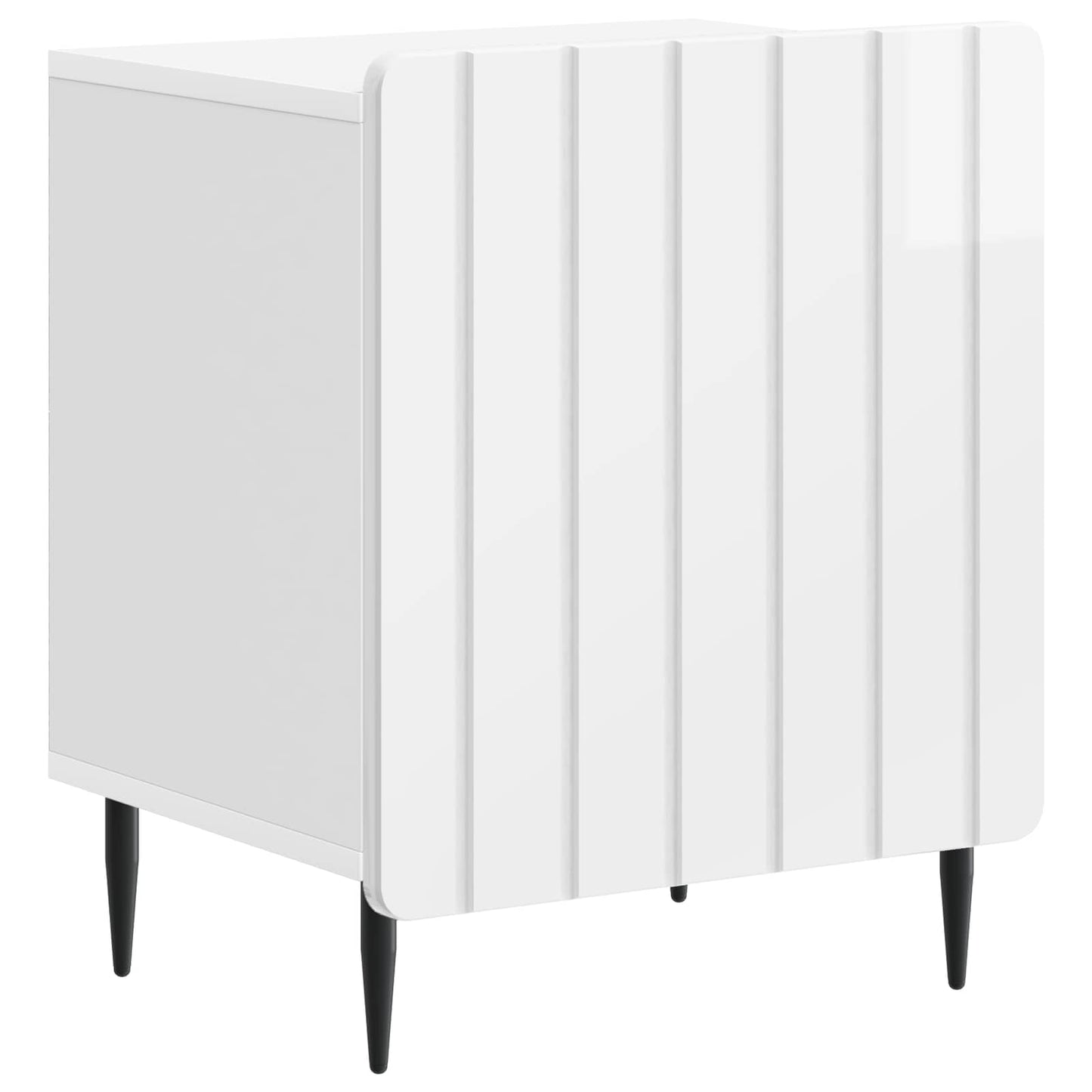vidaXL Κομοδίνο Γυαλιστερό Λευκό 43 x 34,5 x 52 εκ Επεξεργασμένο Ξύλο