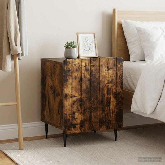 vidaXL Κομοδίνο 2 τεμ. Καπνισμένο Ξύλο Δρυός 43 x 34,5 x 52 εκ