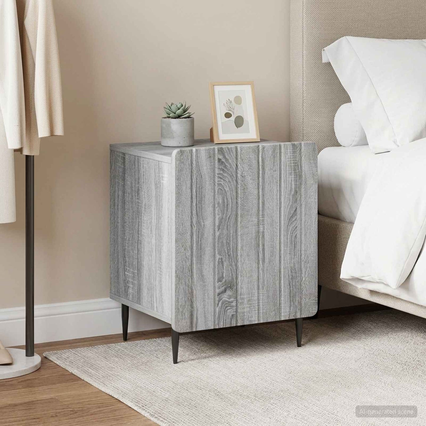 vidaXL Κομοδίνο 2 τμχ. Γκρι Sonoma 43 x 34,5 x 52 εκ