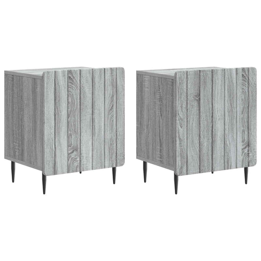 vidaXL Κομοδίνο 2 τμχ. Γκρι Sonoma 43 x 34,5 x 52 εκ
