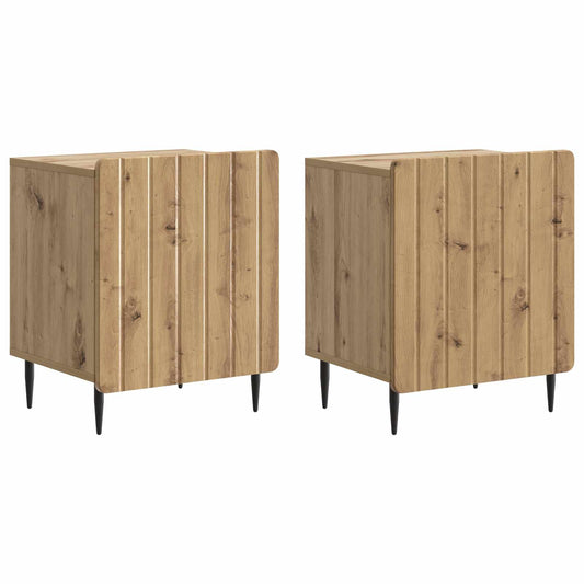 vidaXL Κομοδίνο 2 τμχ. Artisan Δρυς 43 x 34,5 x 52 εκ