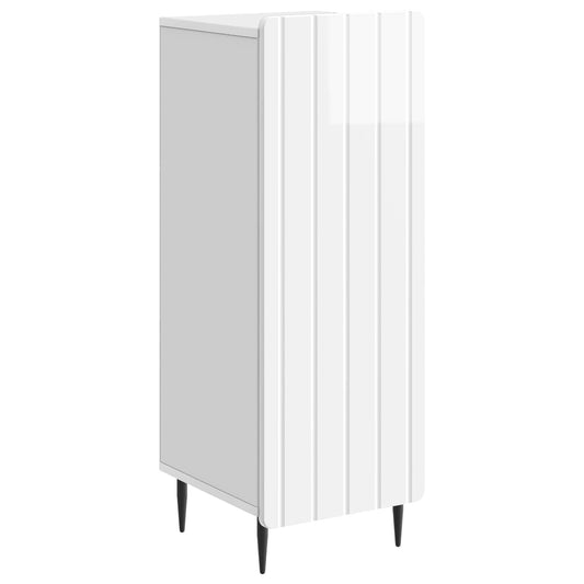 vidaXL Πλαϊνό γραφείο Γυαλιστερό Λευκό 34,5 x 33 x 92 εκ.