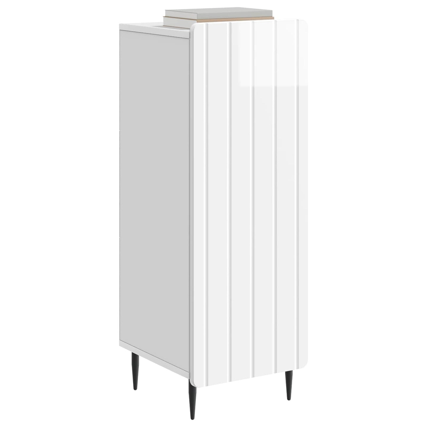 vidaXL Πλαϊνό γραφείο Γυαλιστερό Λευκό 34,5 x 33 x 92 εκ.