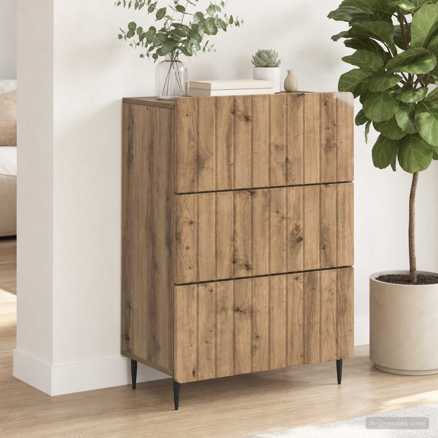 vidaXL Ντουλάπι με Συρτάρια 66 x 34,5 x 92 εκ. Επεξεργασμένο Ξύλο