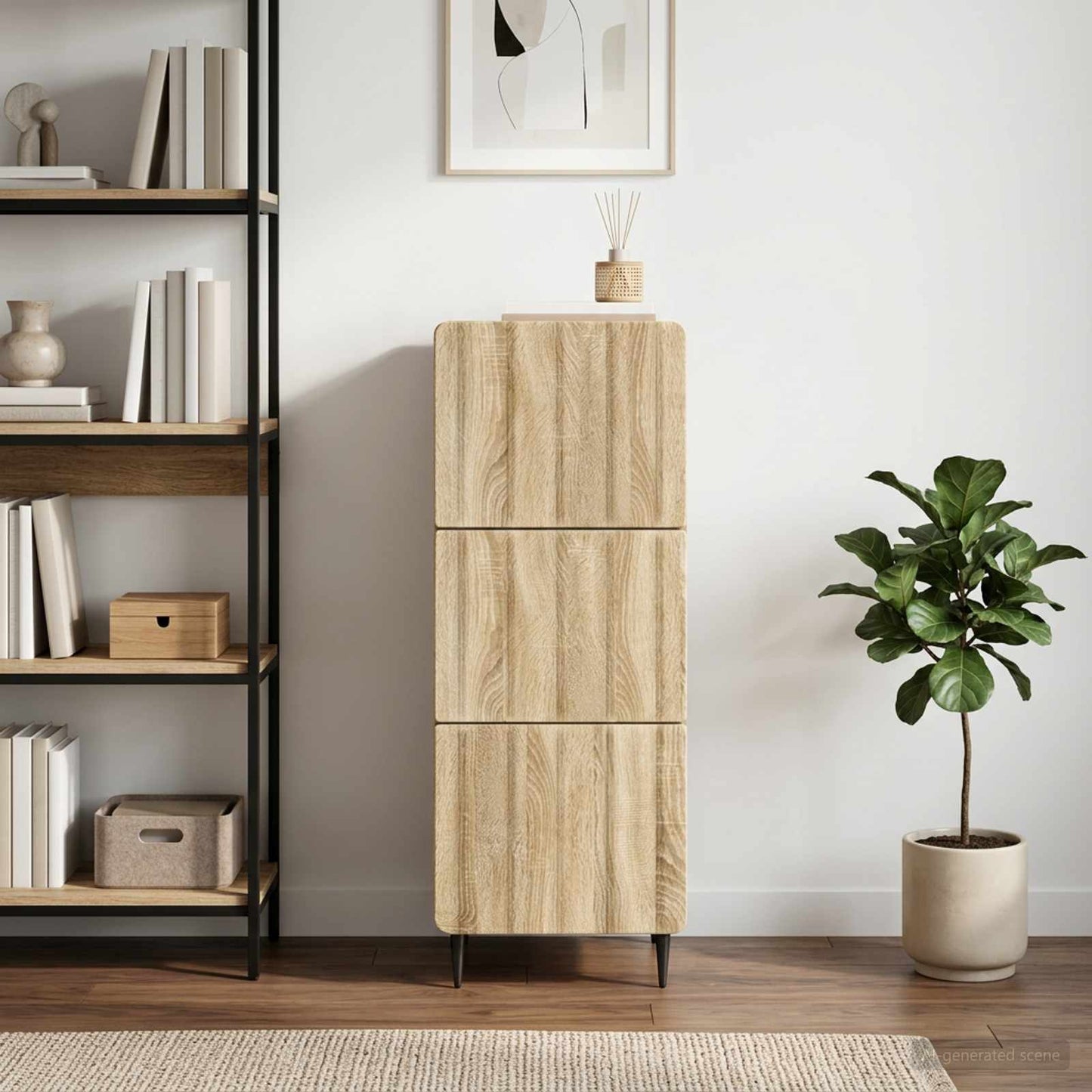 vidaXL Ντουλάπι με Συρτάρια 33 x 34,5 x 92 εκ. Επεξεργασμένο Ξύλο