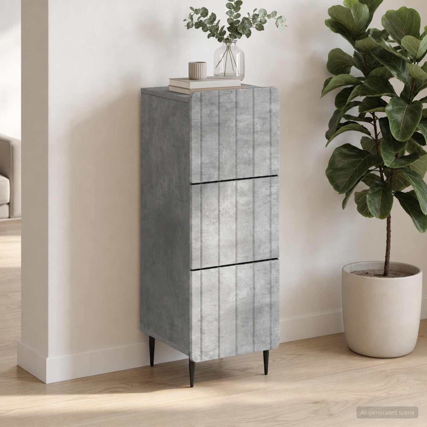 vidaXL Ντουλάπι με Συρτάρια 33 x 34,5 x 92 εκ. Επεξεργασμένο Ξύλο