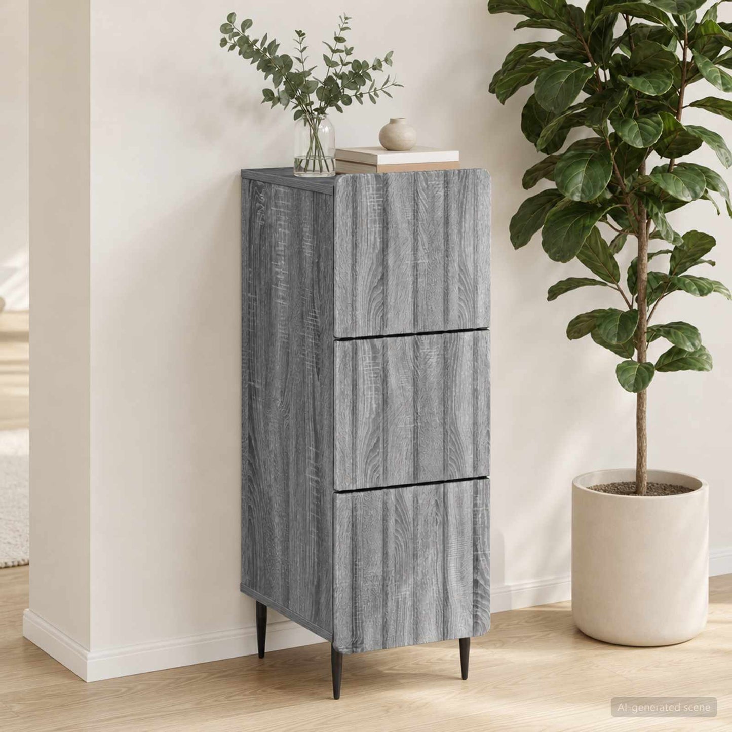 vidaXL Ντουλάπι με Συρτάρια 33 x 34,5 x 92 εκ. Επεξεργασμένο Ξύλο