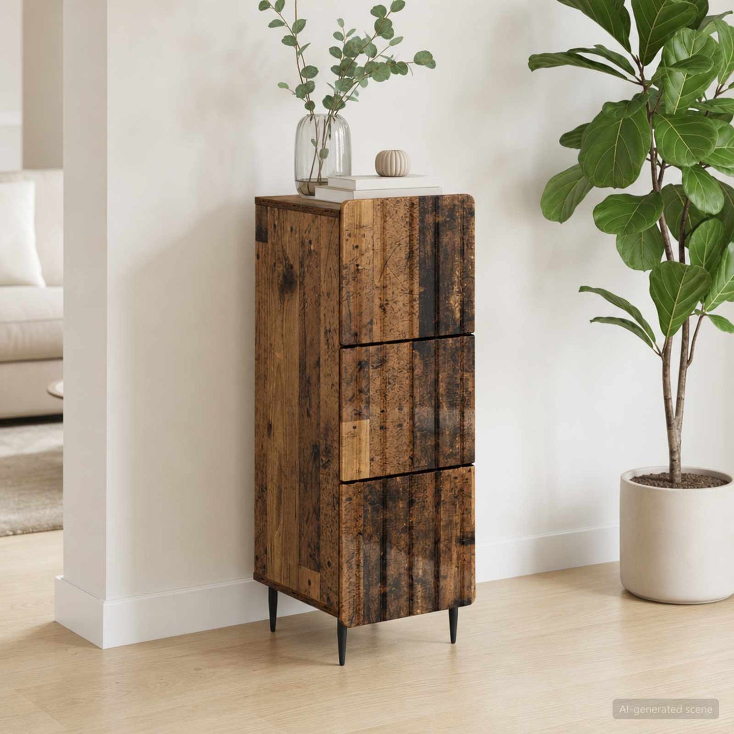 vidaXL Ντουλάπι με Συρτάρια 33 x 34,5 x 92 εκ. Επεξεργασμένο Ξύλο