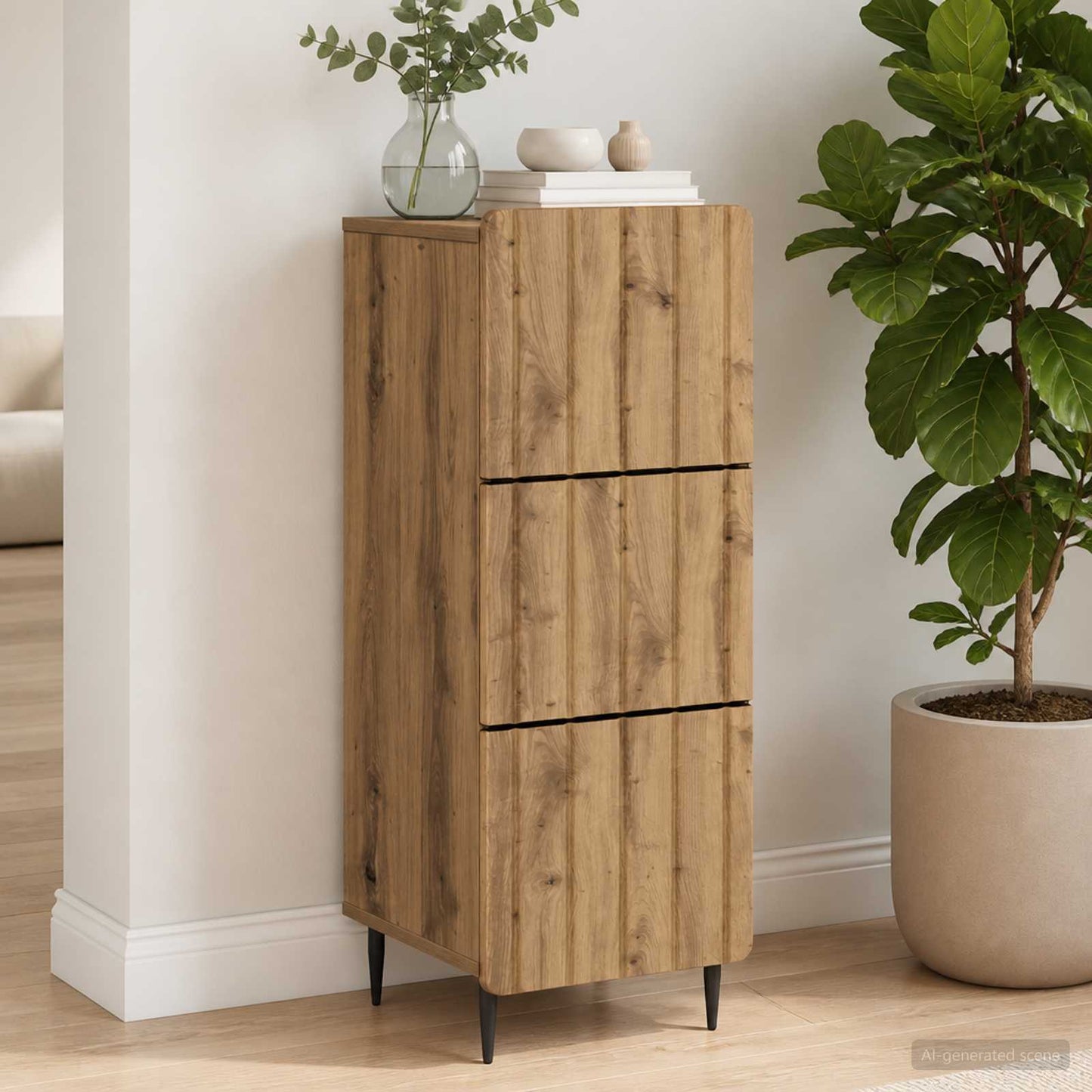 vidaXL Ντουλάπι με Συρτάρια 33 x 34,5 x 92 εκ. Επεξεργασμένο Ξύλο