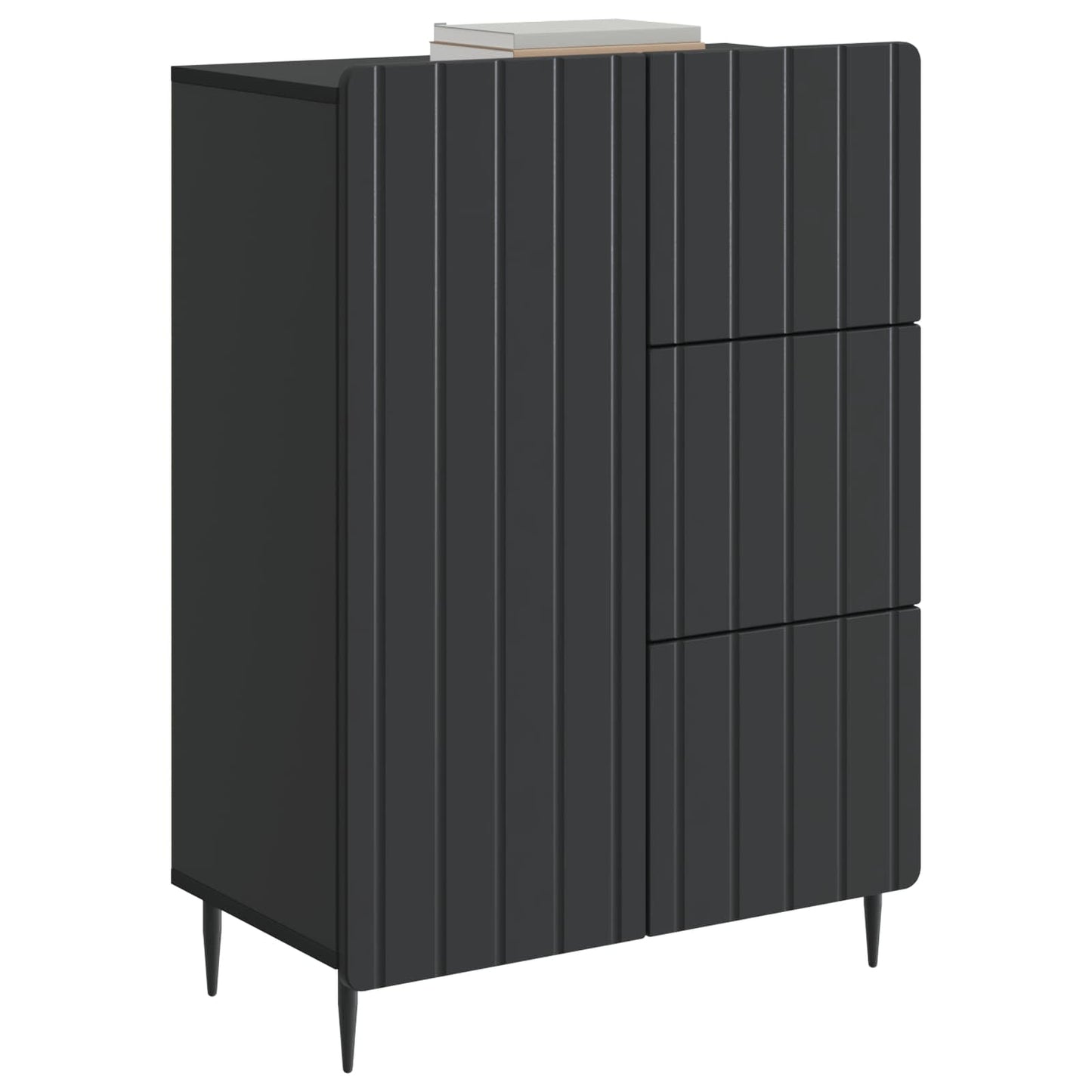 vidaXL Πλαϊνό γραφείο Μαύρο 66 x 34,5 x 91,5 εκ Επεξεργασμένο Ξύλο