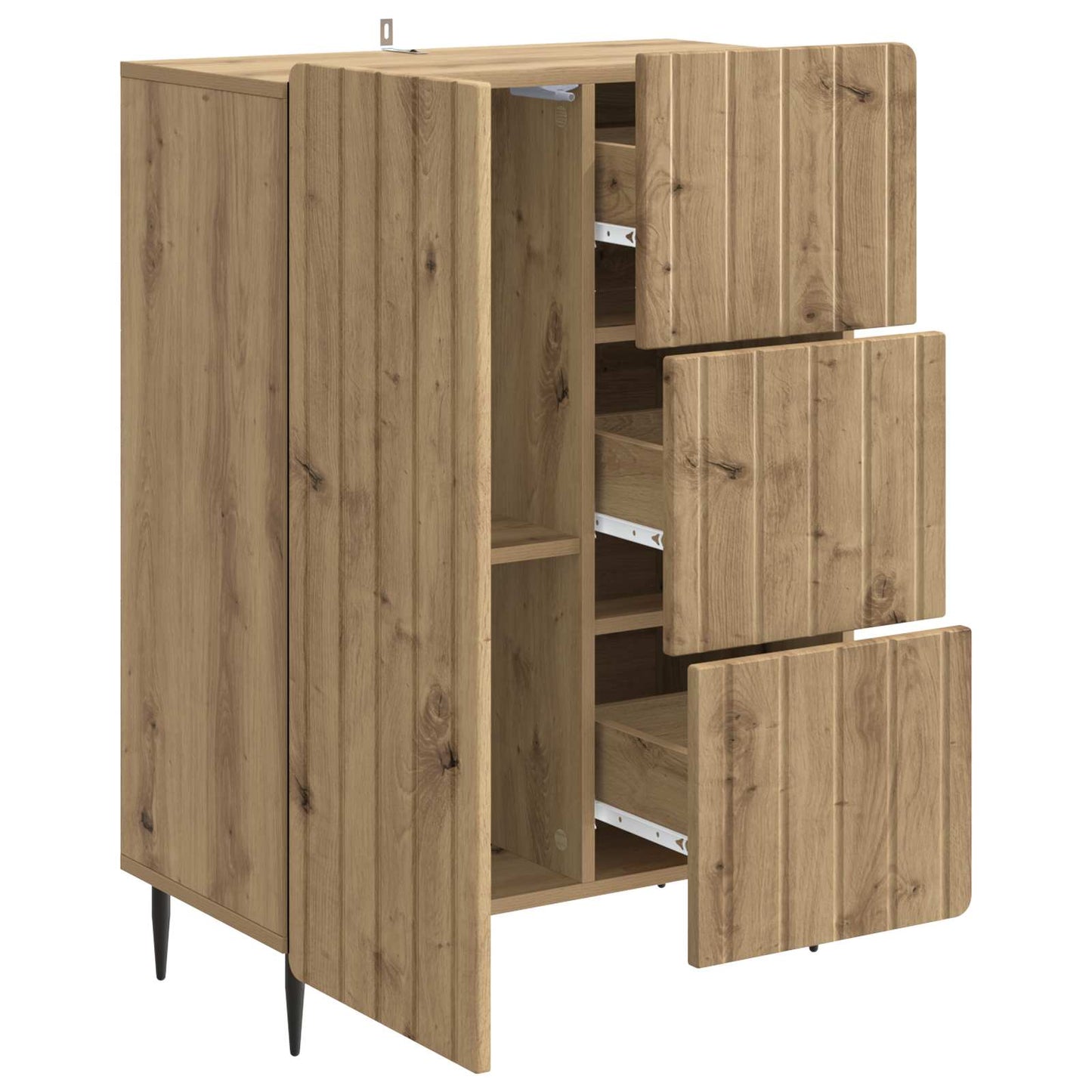 vidaXL Πλαϊνό γραφείο Artisan Δρυς 66 x 34,5 x 91,5 εκ