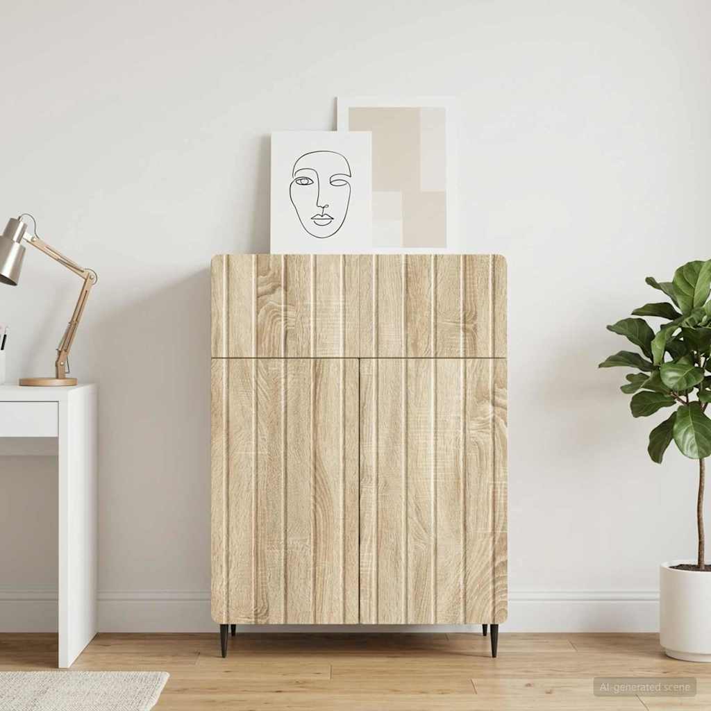 vidaXL Πλαϊνό γραφείο με συρτάρι Sonoma Δρυς 66 x 34,5 x 92 εκ.