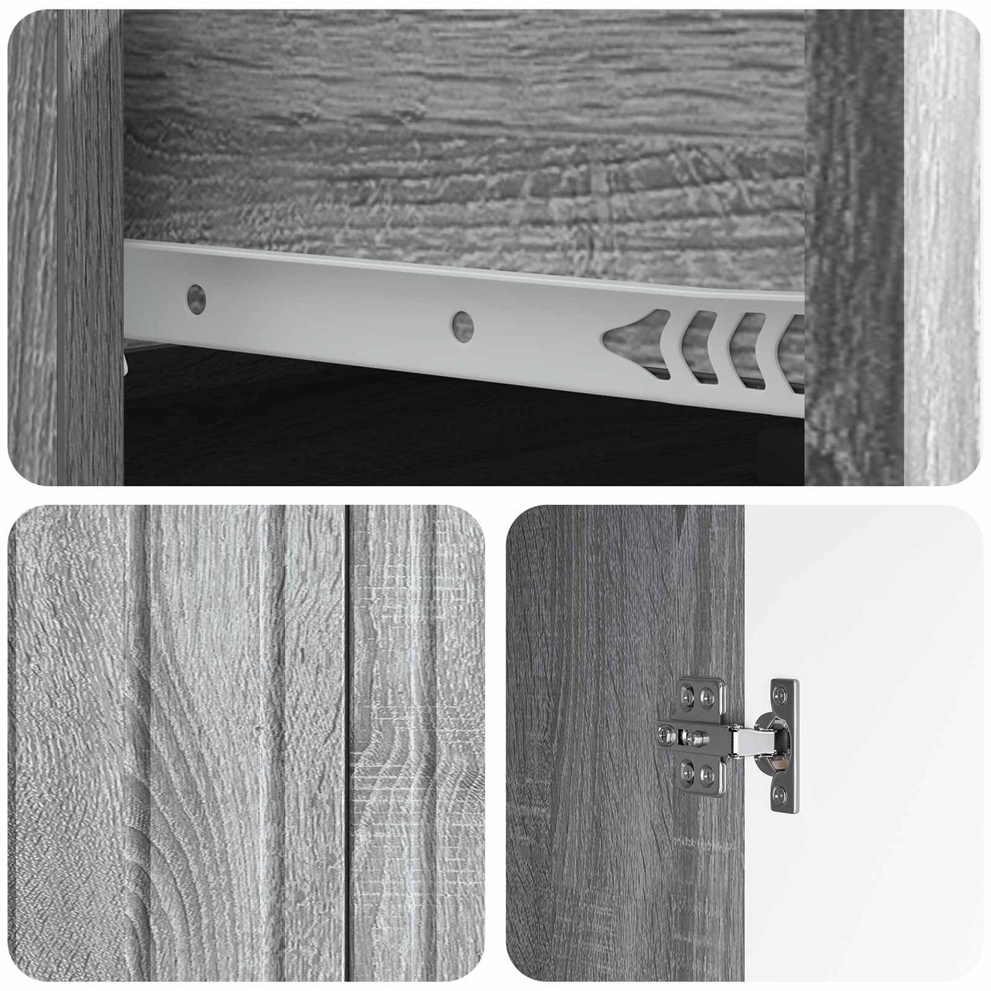 vidaXL Πλαϊνό γραφείο με συρτάρι Γκρι Sonoma 66 x 34,5 x 92 εκ.