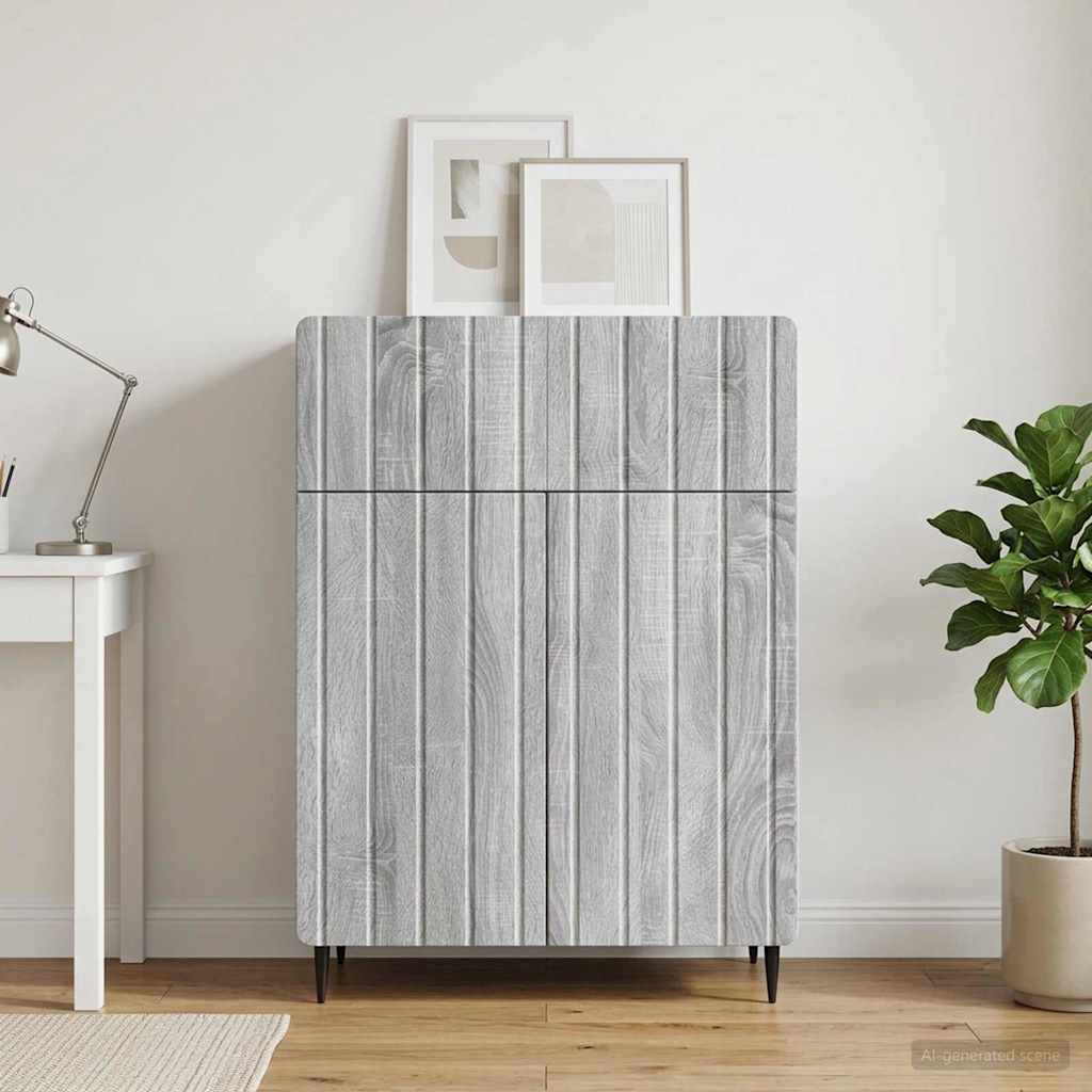 vidaXL Πλαϊνό γραφείο με συρτάρι Γκρι Sonoma 66 x 34,5 x 92 εκ.