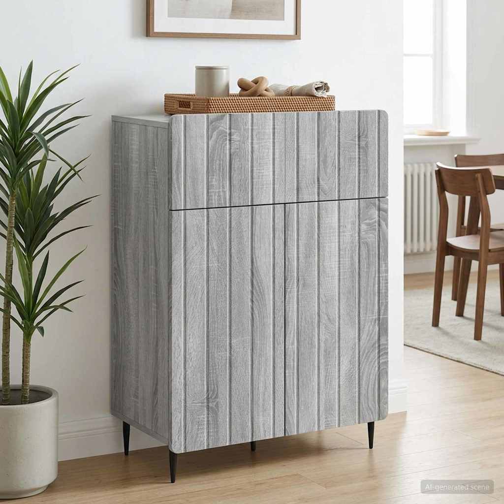 vidaXL Πλαϊνό γραφείο με συρτάρι Γκρι Sonoma 66 x 34,5 x 92 εκ.