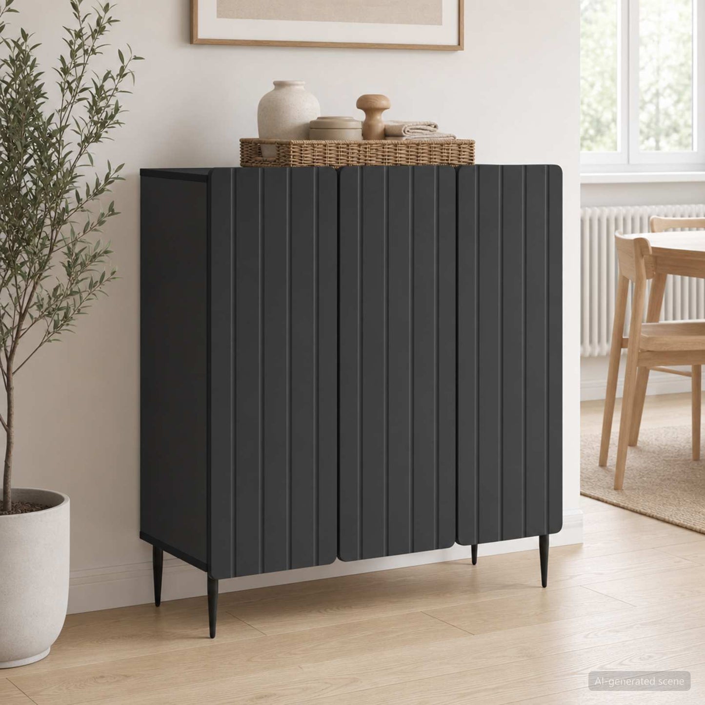 vidaXL Πλαϊνό γραφείο Μαύρο 89 x 34,5 x 82 εκ. Επεξεργασμένο Ξύλο
