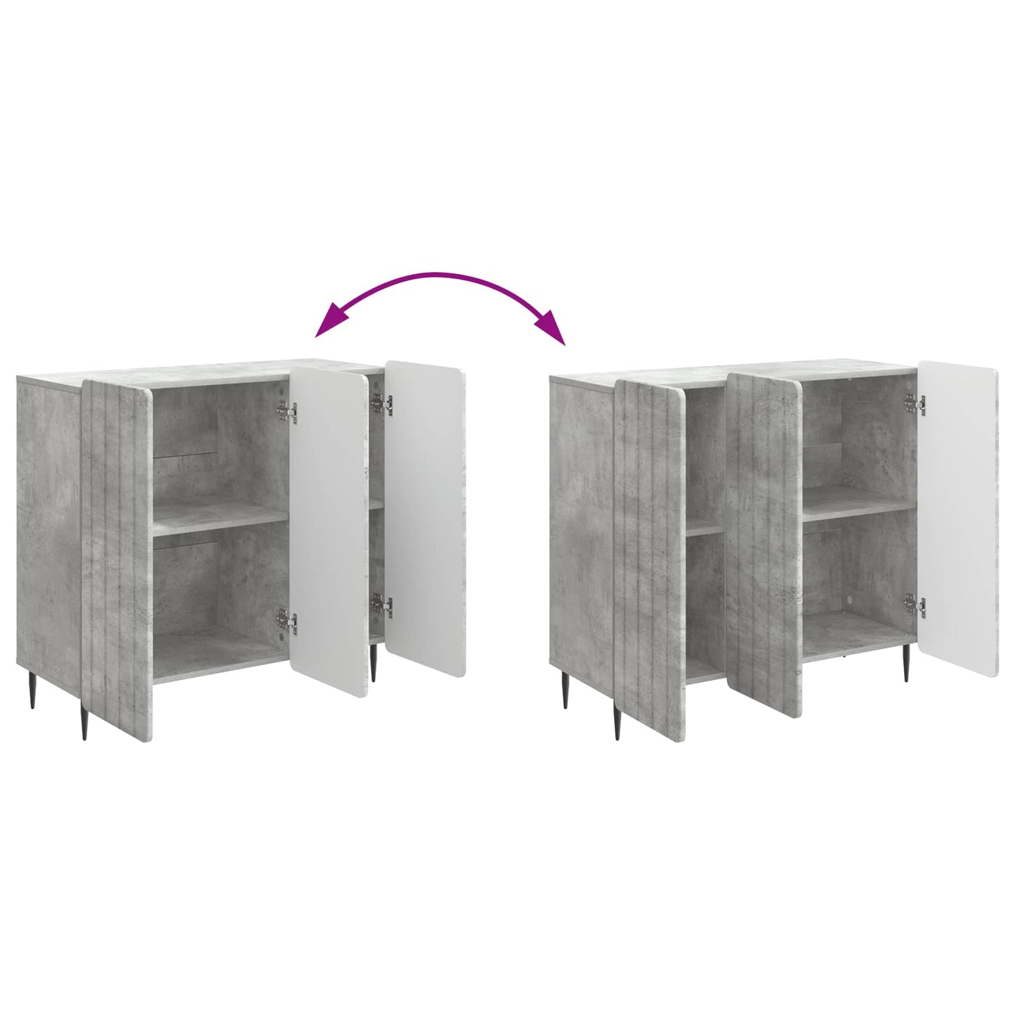 vidaXL Πλαϊνό γραφείο Γκρι Σκυροδέματος 89 x 34,5 x 82 εκ.