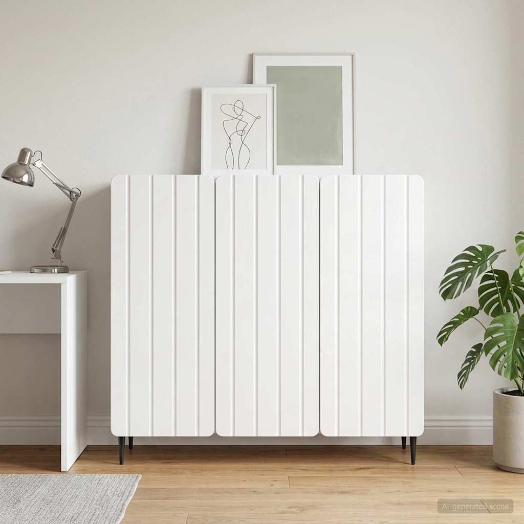 vidaXL Πλαϊνό γραφείο Γυαλιστερό Λευκό 89 x 34,5 x 82 εκ.