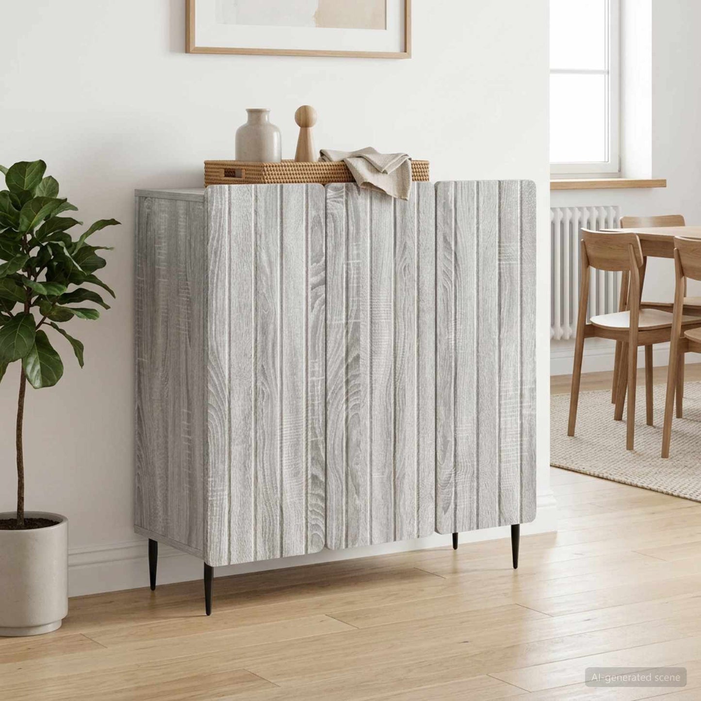vidaXL Πλαϊνό γραφείο Γκρι Sonoma 89 x 34,5 x 82 εκ.