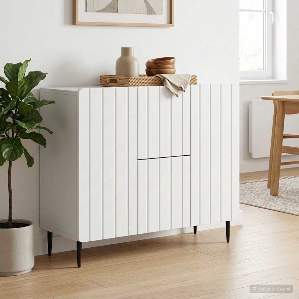 vidaXL Πλαϊνό γραφείο Λευκό 89 x 34,5 x 62 εκ. Επεξεργασμένο Ξύλο