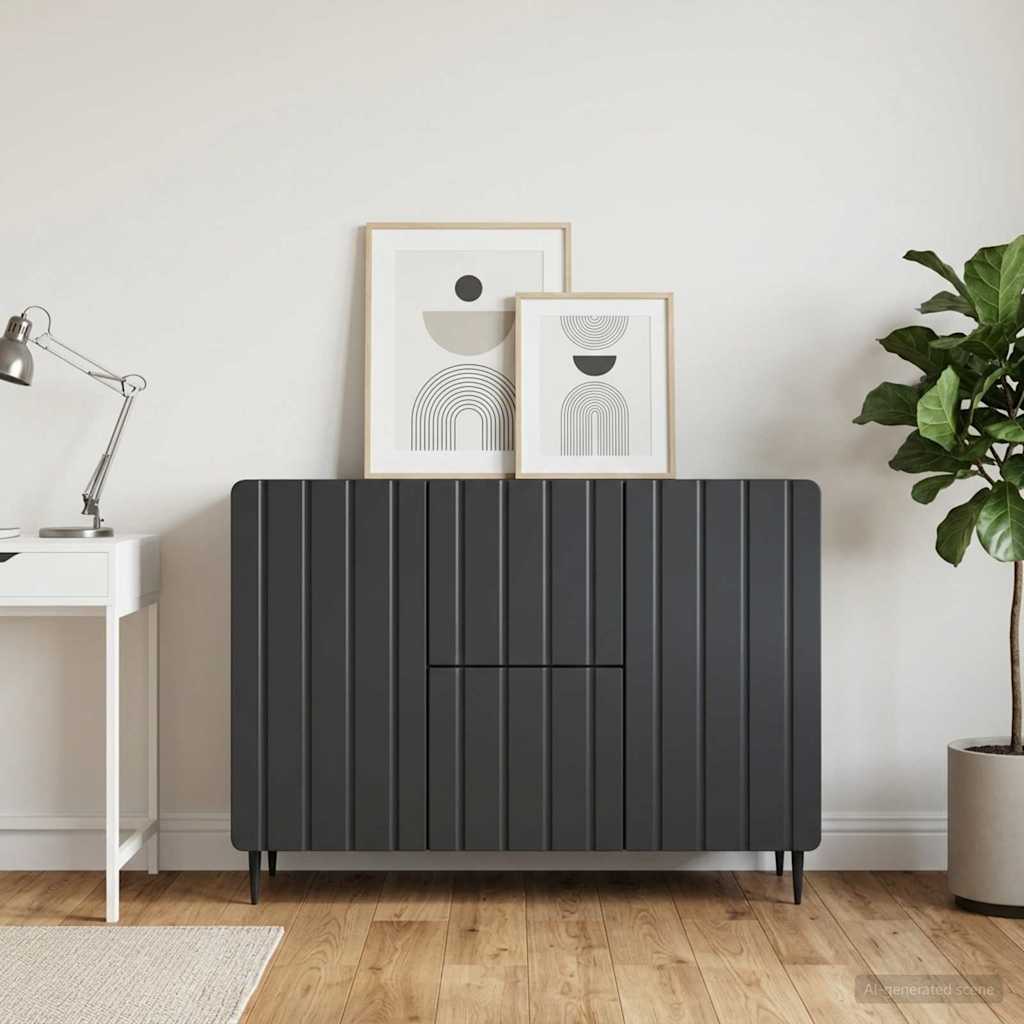 vidaXL Πλαϊνό γραφείο Μαύρο 89 x 34,5 x 62 εκ. Επεξεργασμένο Ξύλο