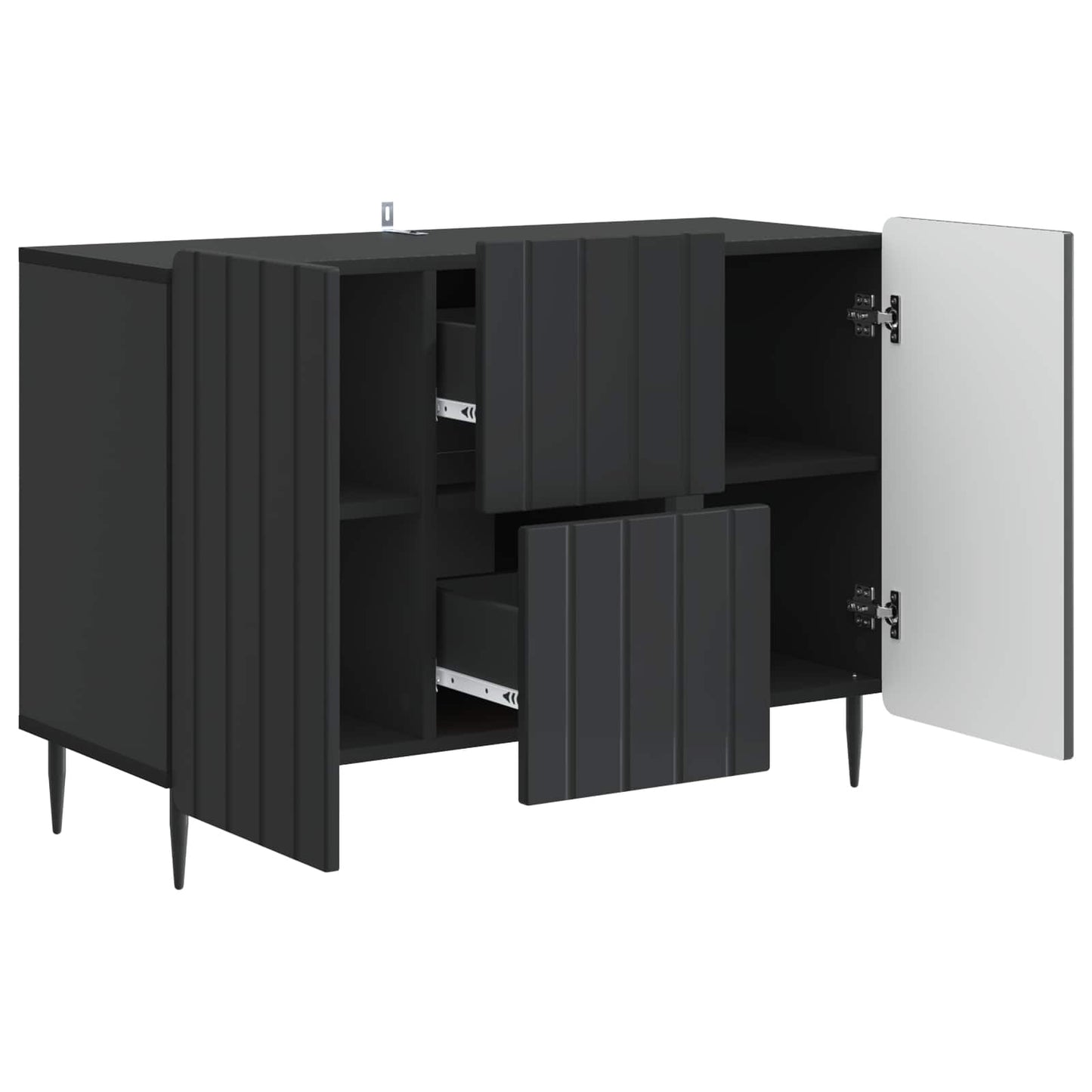vidaXL Πλαϊνό γραφείο Μαύρο 89 x 34,5 x 62 εκ. Επεξεργασμένο Ξύλο