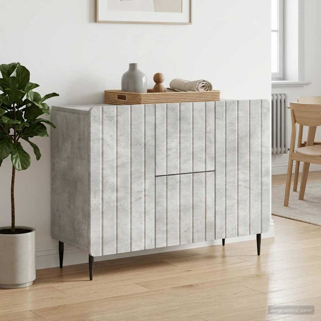vidaXL Πλαϊνό γραφείο με συρτάρι Γκρι Σκυροδέματος 89 x 34,5 x 62 εκ.