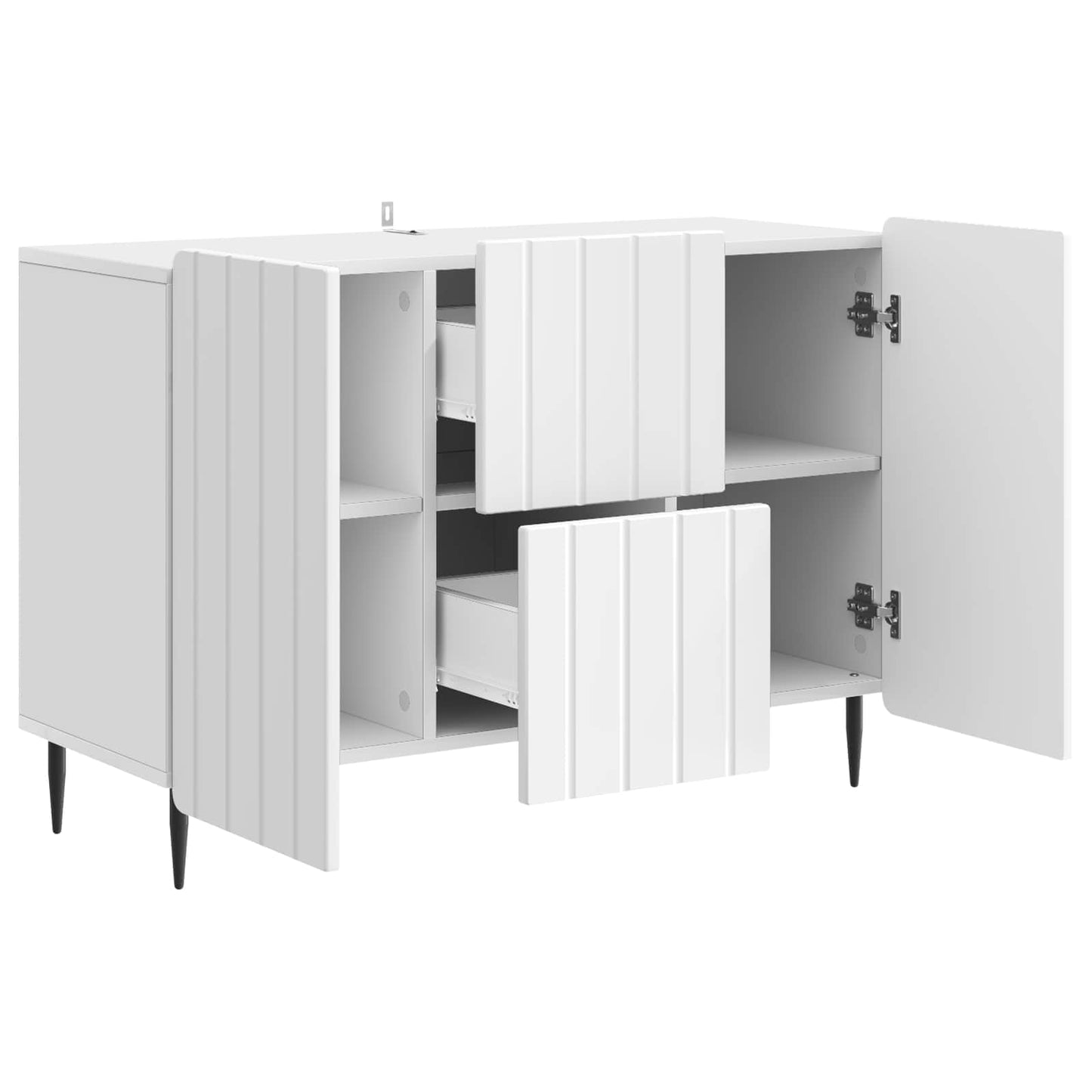 vidaXL Πλαϊνό γραφείο με συρτάρι Γυαλιστερό Λευκό 89 x 34,5 x 62 εκ.