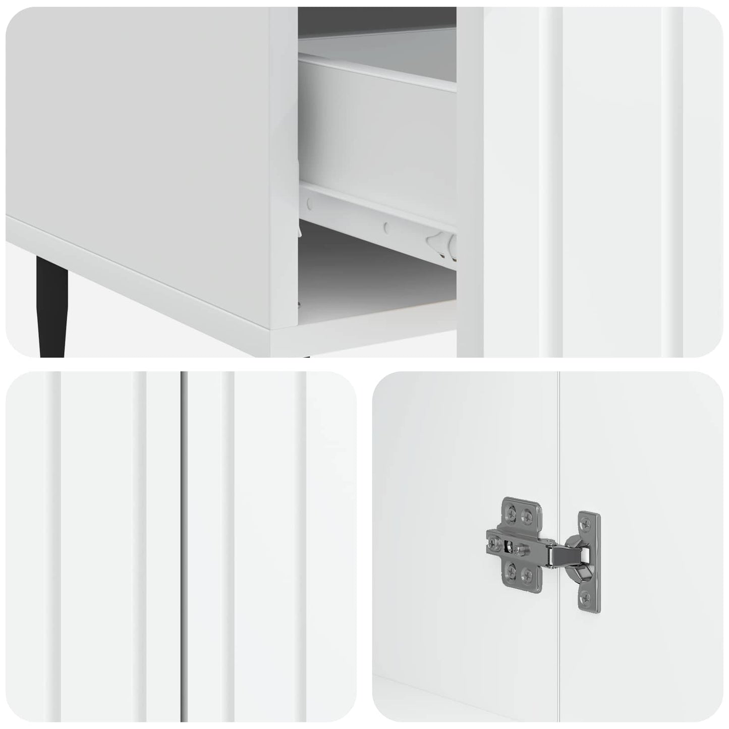 vidaXL Πλαϊνό γραφείο Λευκό 66 x 34,5 x 97 εκ. Επεξεργασμένο Ξύλο