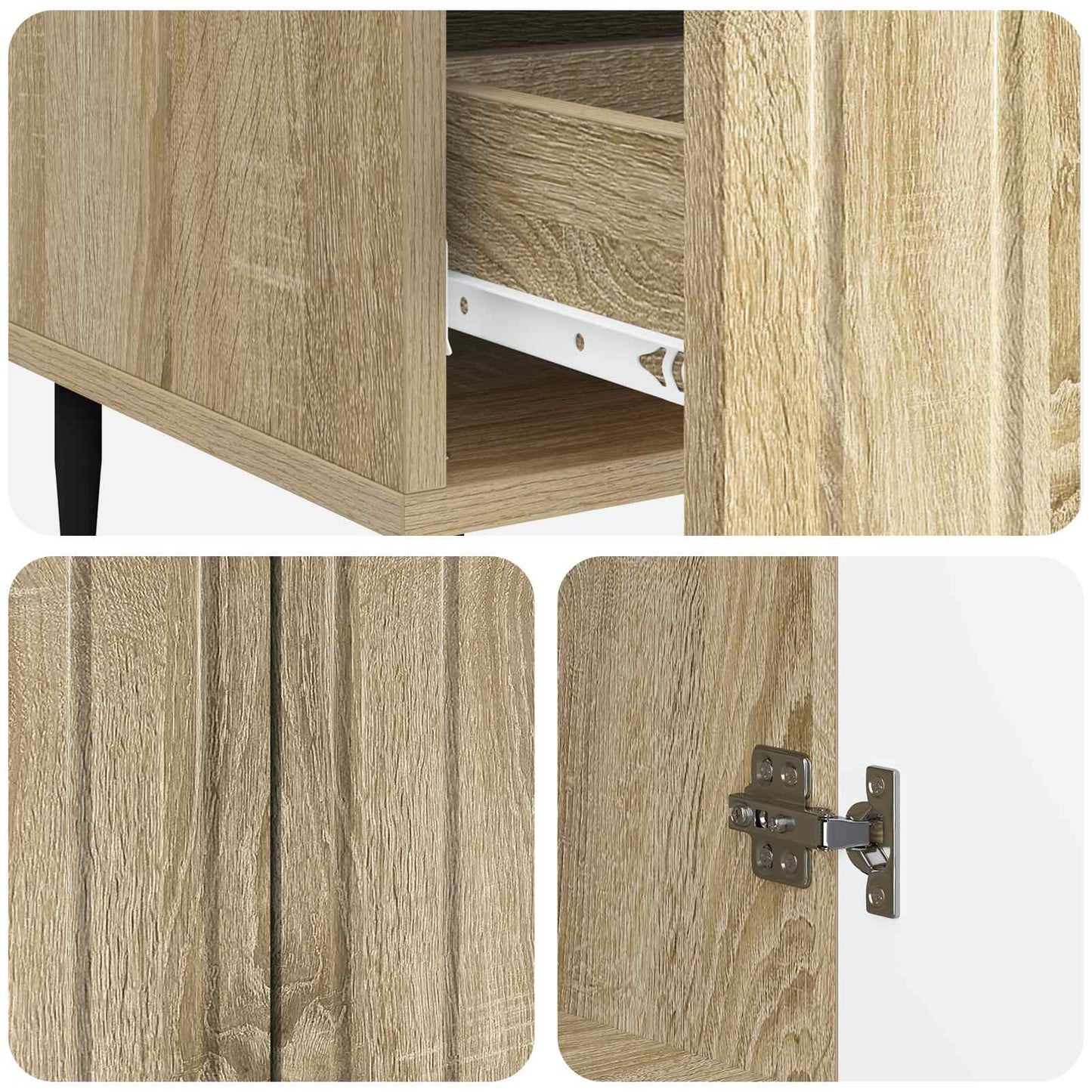 vidaXL Πλαϊνό γραφείο με συρτάρι Sonoma Δρυς 66 x 34,5 x 97 εκ.