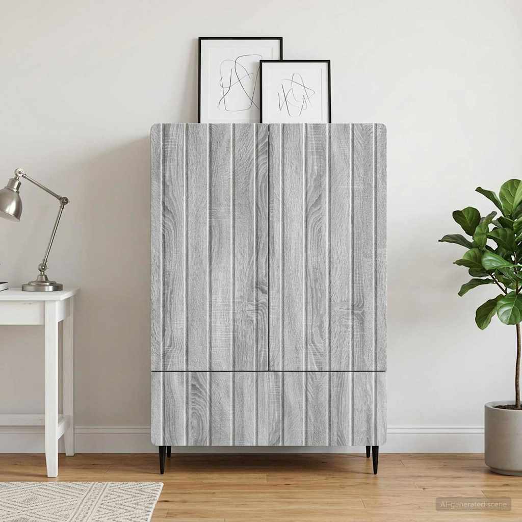 vidaXL Πλαϊνό γραφείο με συρτάρι Γκρι Sonoma 66 x 34,5 x 97 εκ.