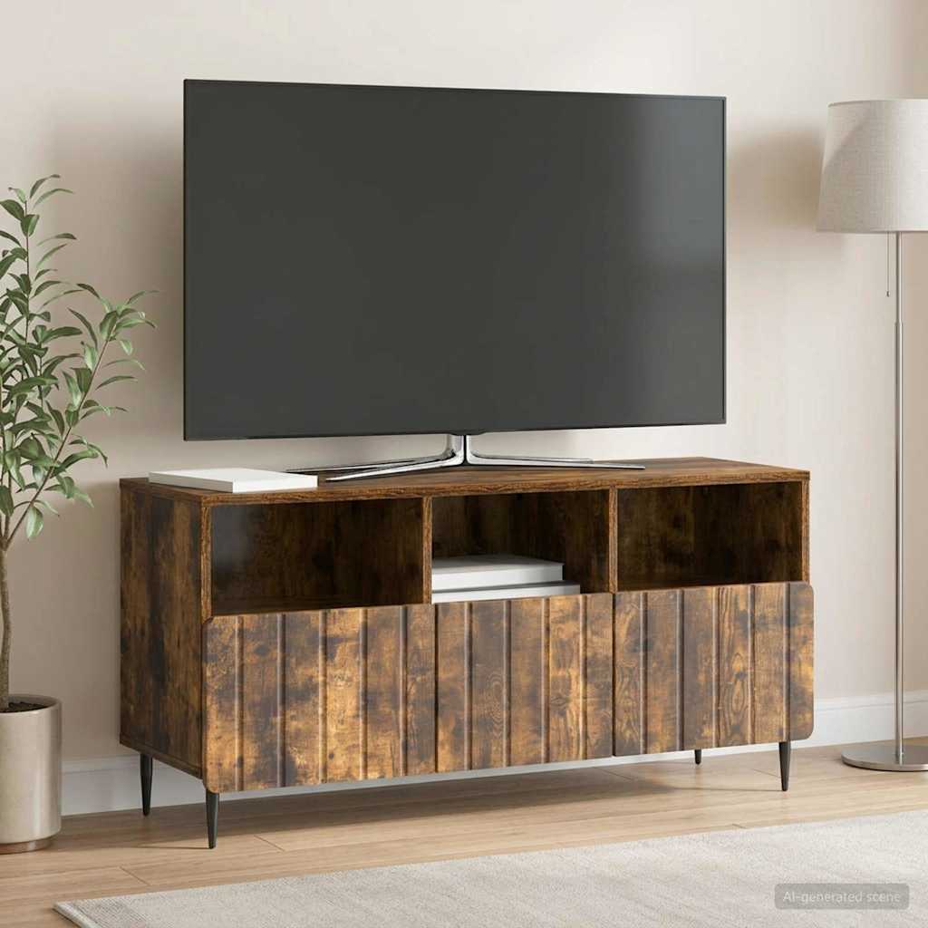 vidaXL Ντουλάπι TV Καπνισμένο Ξύλο Δρυός 102 x 34,5 x 50 εκ.