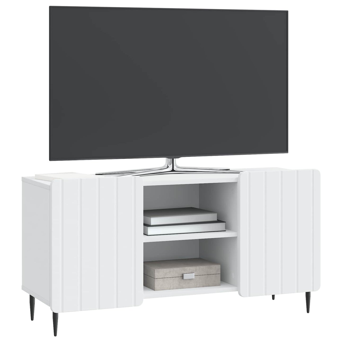 vidaXL Ντουλάπι TV Λευκό 102 x 34,5 x 52 εκ Επεξεργασμένο Ξύλο