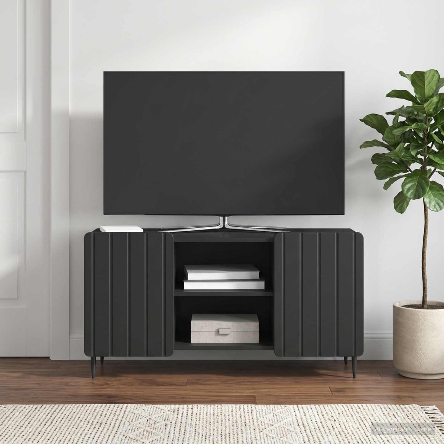 vidaXL Ντουλάπι TV 102 x 34,5 x 52 εκ Μαύρο Επεξεργασμένο Ξύλο