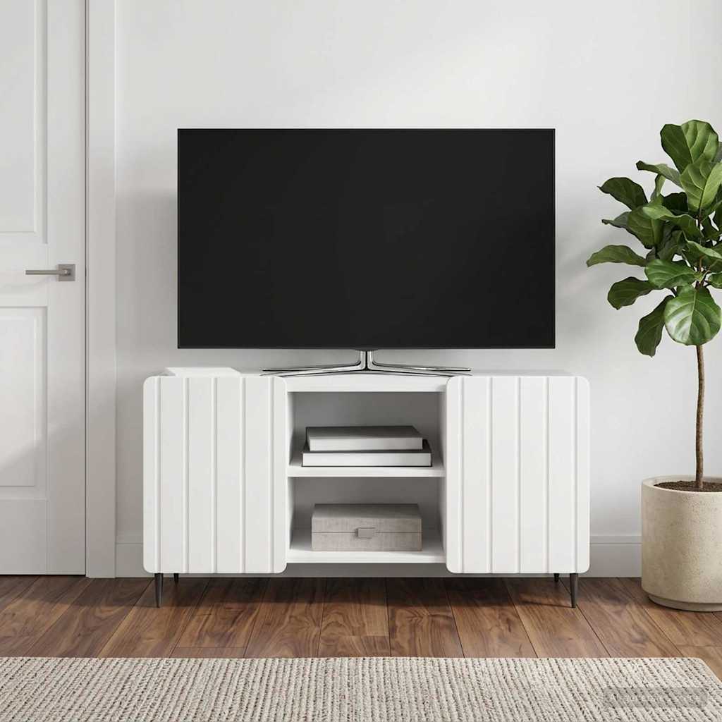 vidaXL Ντουλάπι TV 102 x 34,5 x 52 εκ Γυαλιστερό Λευκό