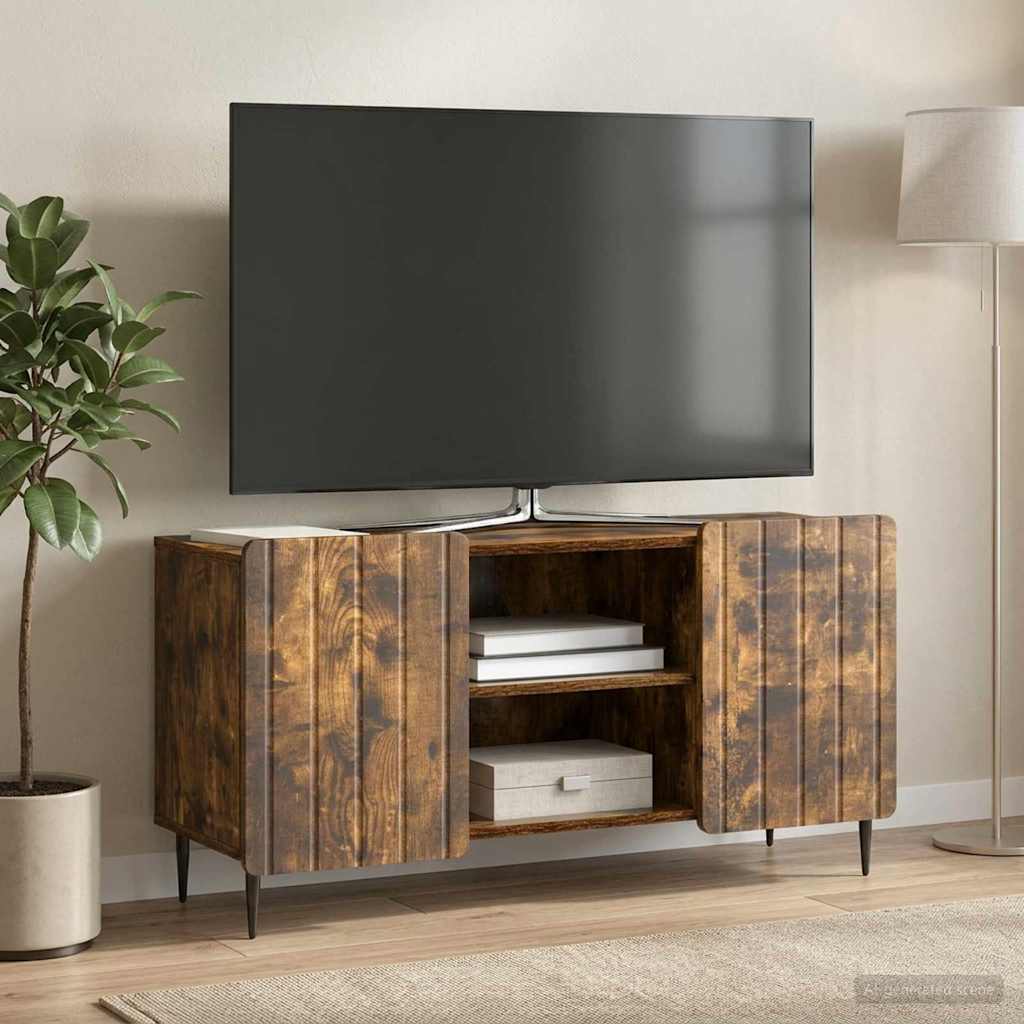 vidaXL Ντουλάπι TV Καπνισμένο Ξύλο Δρυός 102 x 34,5 x 52 εκ