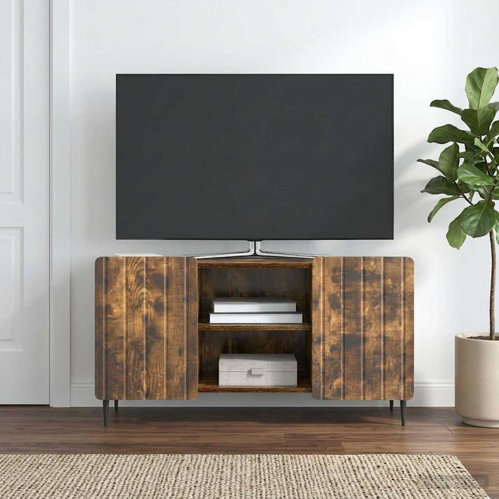 vidaXL Ντουλάπι TV Καπνισμένο Ξύλο Δρυός 102 x 34,5 x 52 εκ