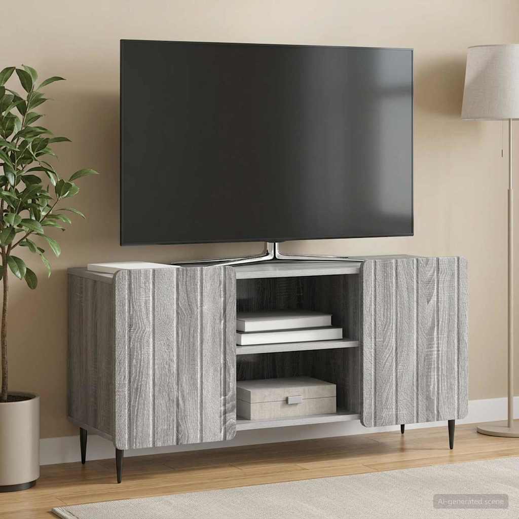 vidaXL Ντουλάπι TV 102 x 34,5 x 52 εκ Γκρι Sonoma Επεξεργασμένο Ξύλο
