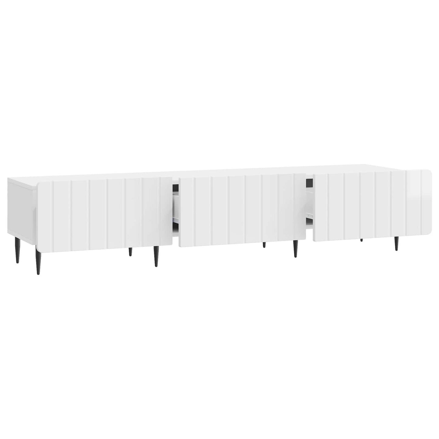 vidaXL Ντουλάπι TV με συρτάρι Γυαλιστερό Λευκό 147 x 34,5 x 32 εκ