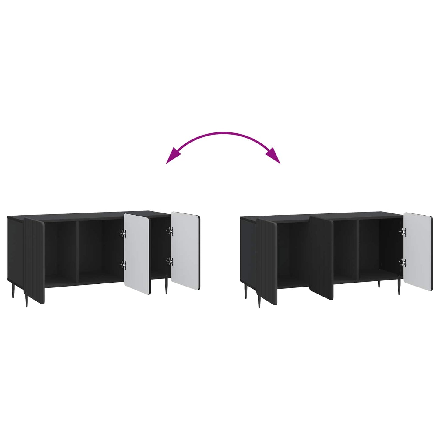 vidaXL Ντουλάπι TV Μαύρο 99 x 34,5 x 52 cm Επεξεργασμένο Ξύλο