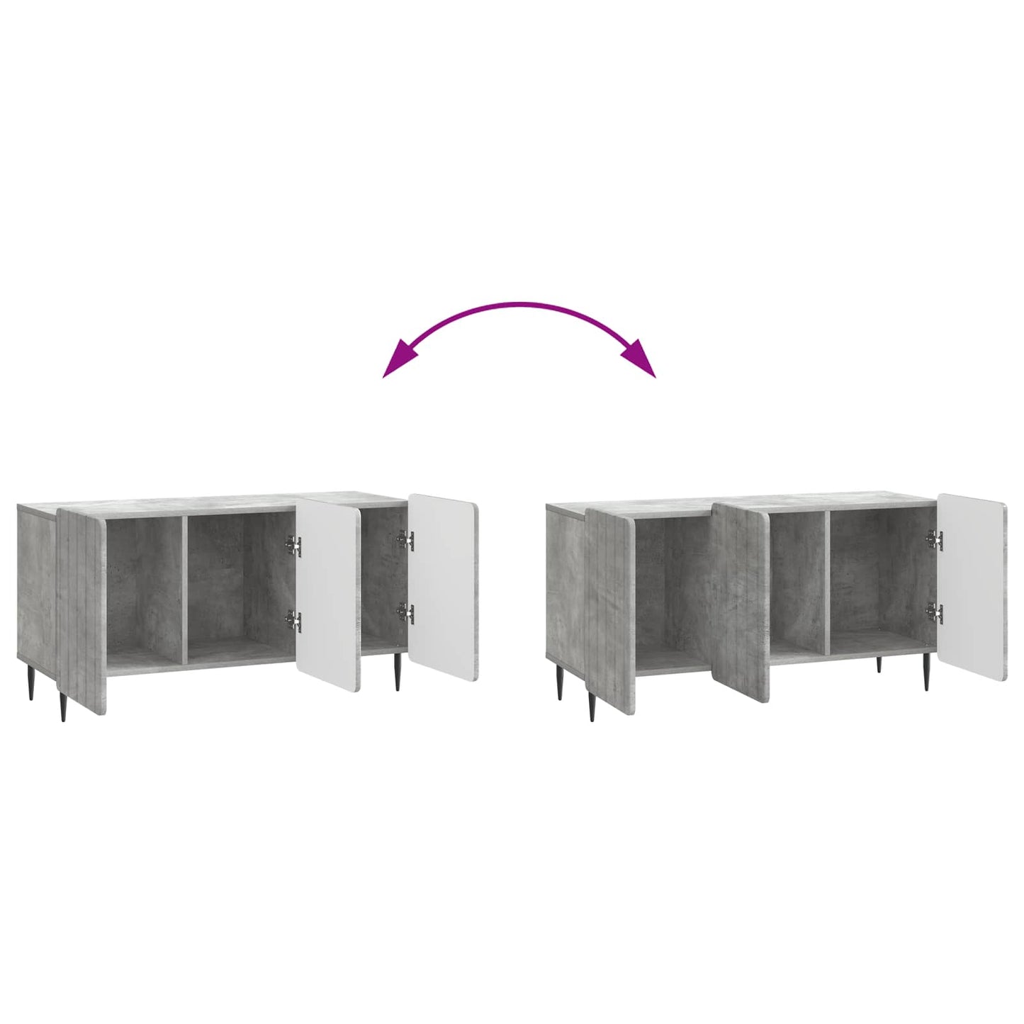 vidaXL Ντουλάπι TV Γκρι Σκυροδέματος 99 x 34,5 x 52 cm