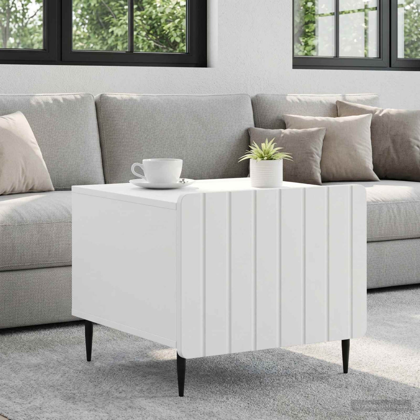 vidaXL Τραπεζάκι σαλονιού Λευκό 49 x 50 x 42 εκ. Επεξεργασμένο Ξύλο