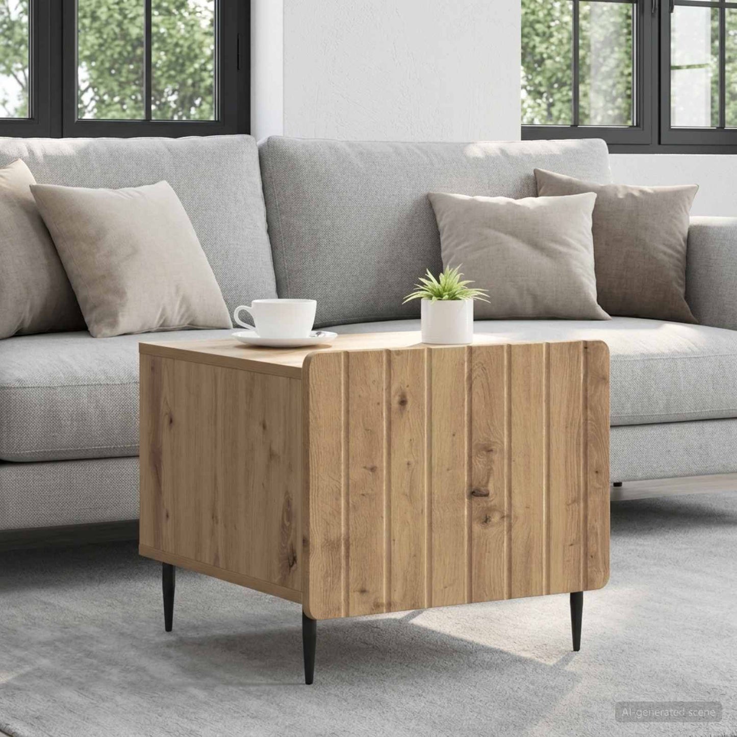 vidaXL Τραπεζάκι σαλονιού με συρτάρι Artisan Δρυς 49 x 50 x 42 εκ.