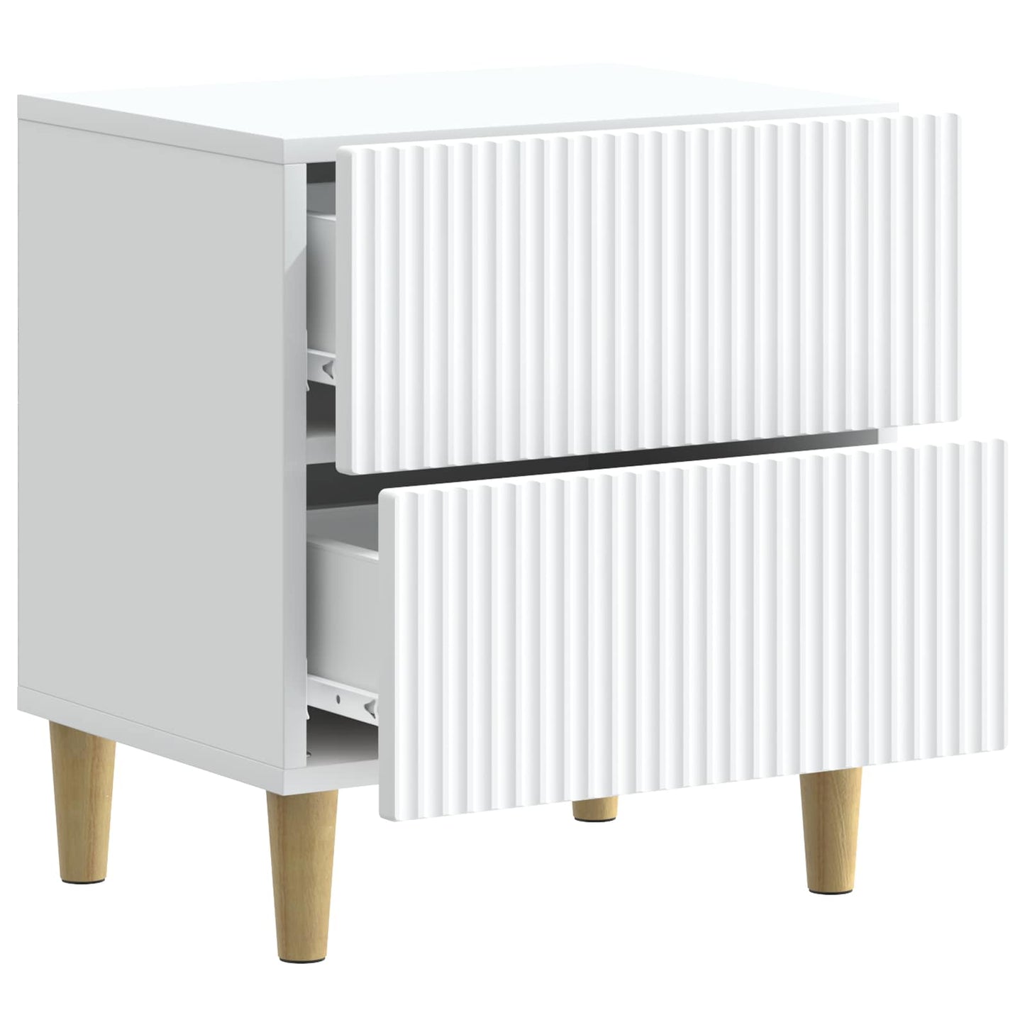 vidaXL Κομοδίνο με συρτάρι Λευκό 43 x 34,5 x 48 εκ Επεξεργασμένο Ξύλο